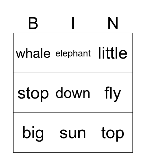 Bingo Time! Bingo Card