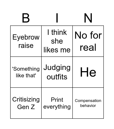 Yor's vocabulary Bingo Card