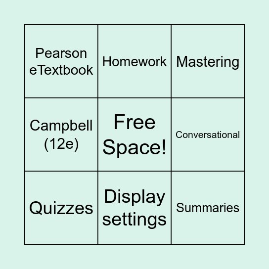 BINGO!!! Bingo Card