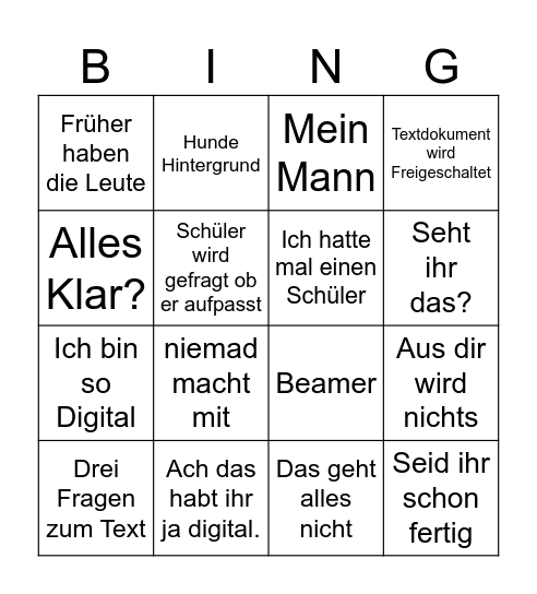 Lohmann Bingo Card