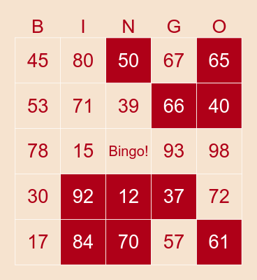 Jouons au Bingo ! Bingo Card