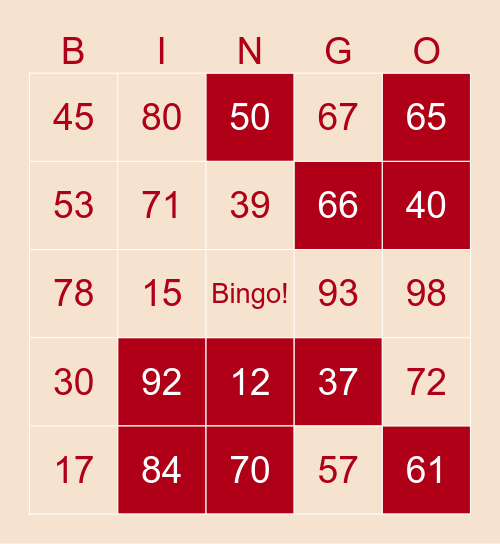 Jouons au Bingo ! Bingo Card