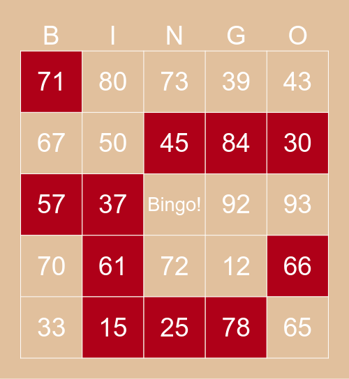 Jouons au Bingo ! Bingo Card
