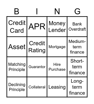 Borrowing Bingo Card