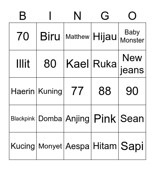BINGO JIHEON Bingo Card