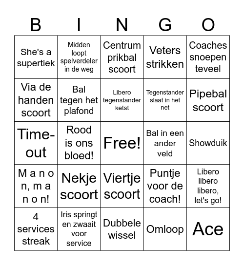 P/Drie Bingo Card