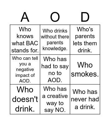 Find someone who Bingo Card