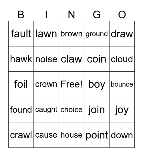 Lesson 97 Bingo Card