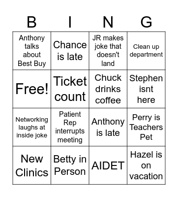 Meeting Bingo Card