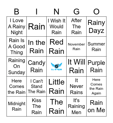 Here Comes the Rain Bingo Card