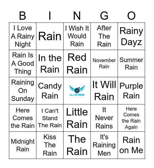 Here Comes the Rain Bingo Card