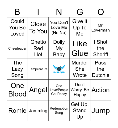 Reggae Bingo Card