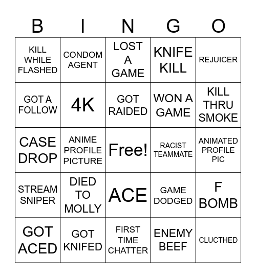 TWITCH BINGO Card