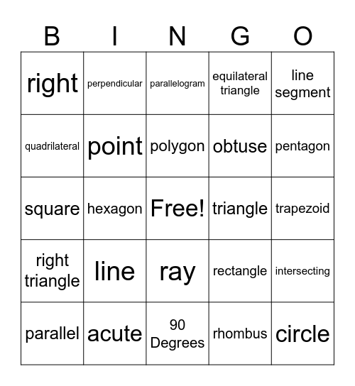 Ch. 12 Bingo Card