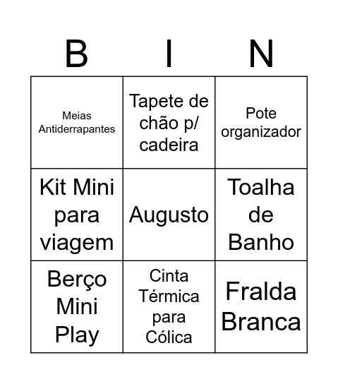 Chá do Augusto Bingo Card