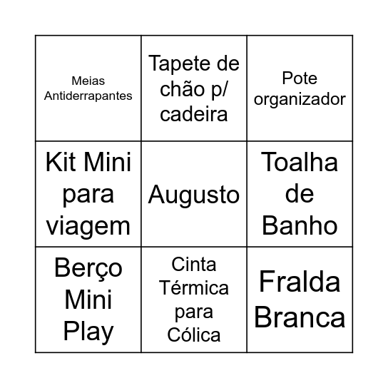 Chá do Augusto Bingo Card