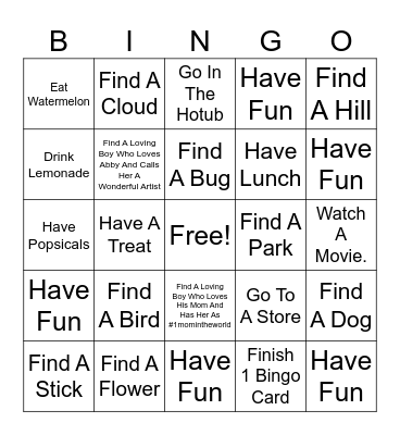 Summer Bingo Card Bingo Card