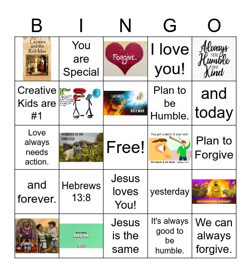 Throwback Bingo Card