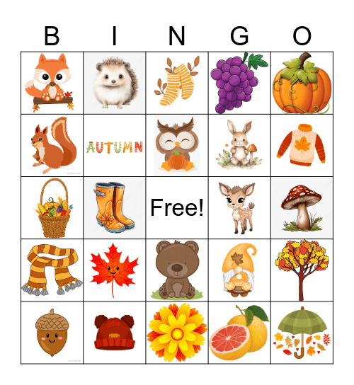 Autumn Bingo Card