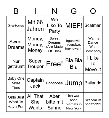 Disco Bingo Card