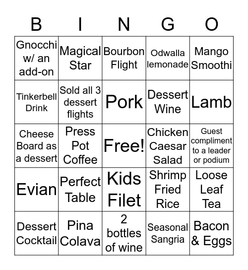 The Wave Bingo! Bingo Card