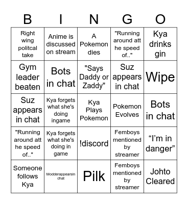 Kya Colosseum Bingo Card