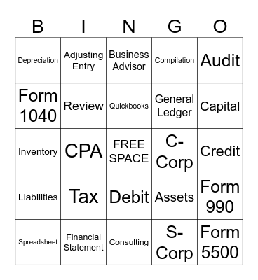 Accounting Bingo Card