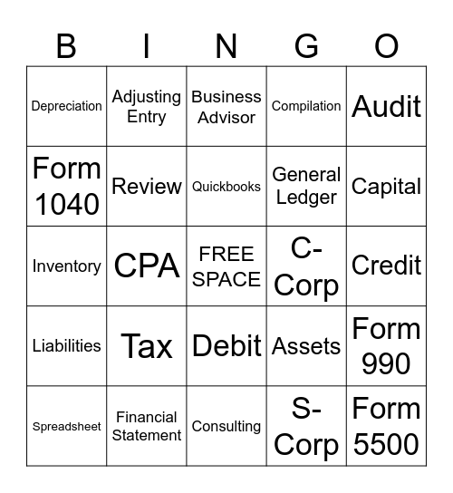 Accounting Bingo Card