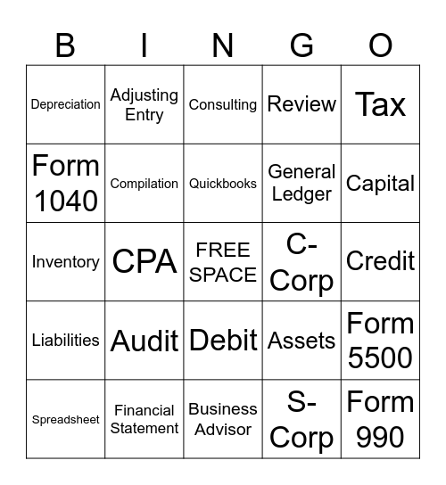 Accounting Bingo Card