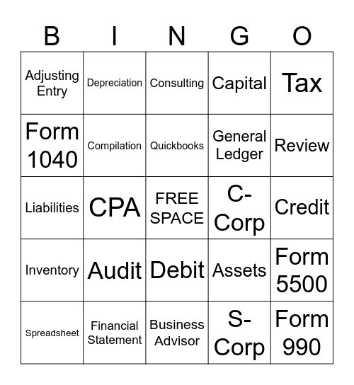 Accounting Bingo Card