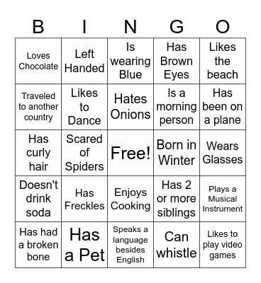 Facts About Friends Bingo Card