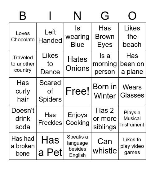 Facts About Friends Bingo Card