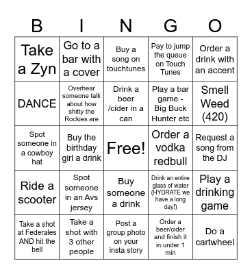 Brit's Birthday BINGO! Bingo Card