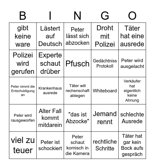 Achtung Abzocke V2 Bingo Card