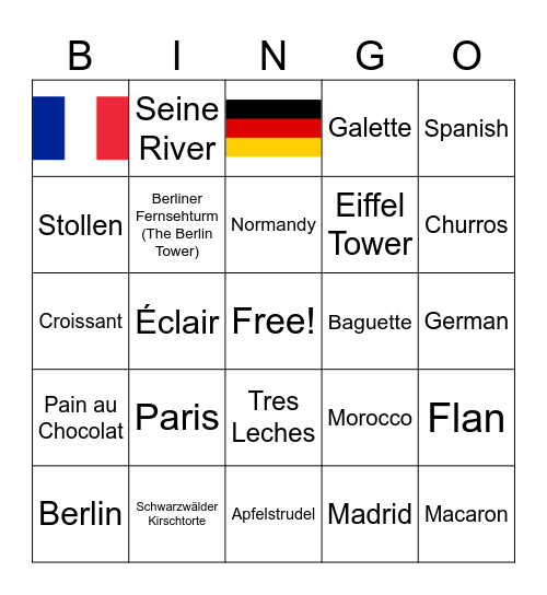 World Languages Bingo! Bingo Card