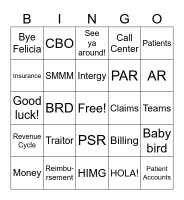Bye Madison! Bingo Card