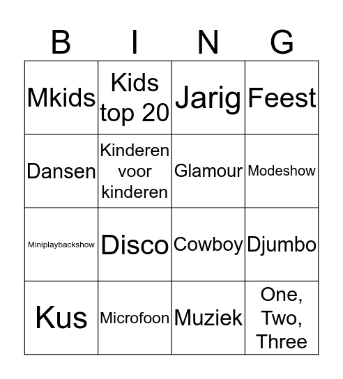 Glitter & Glamour Bingo Card