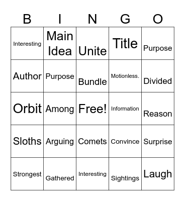 Mrs.Henry Bingo Card