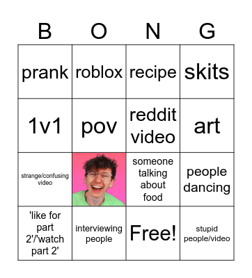 Youtube shorts bingo 2 Bingo Card