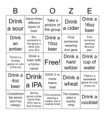 Candice's Birthday Bingo Card