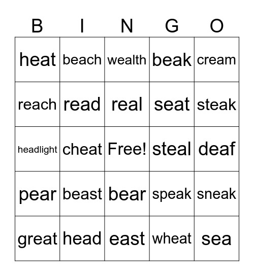 3 sounds of EA Bingo Card