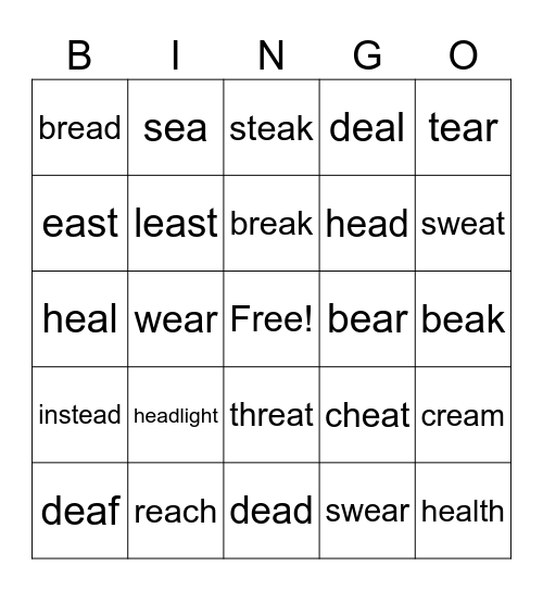 3 Sounds of EA Bingo Card