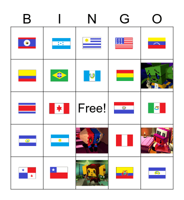 Countries and Midnight Horror School Bingo Card