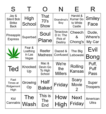 Stoner Movies Bingo Card