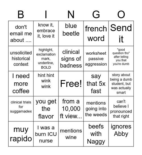 BING(ir)O(n) Bingo Card