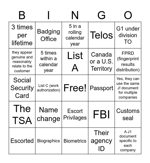 DEN Security Bingo Card