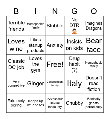 Jon’s Bingo Card