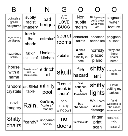 Peengo Bingo Card