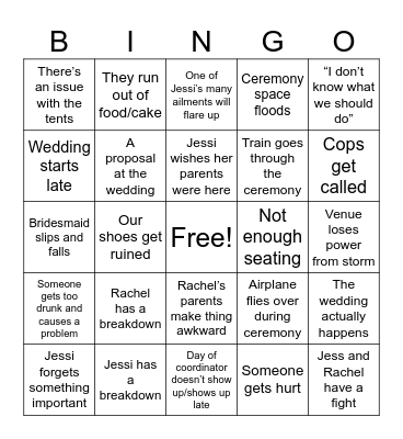 Wedding Bingo Card