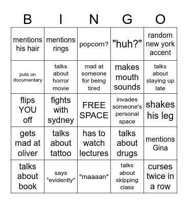 tris Bingo Card